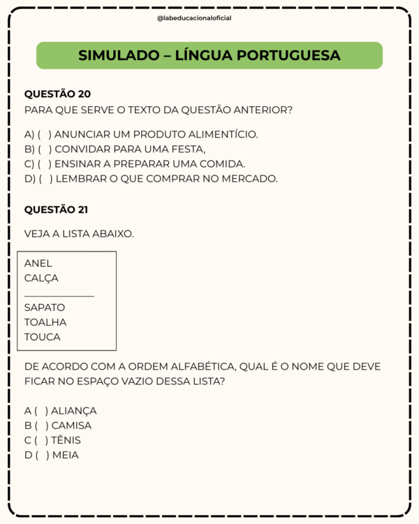 Simulado SAEB 2025 – 2º Ano-Completo - Lab Educacional